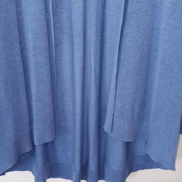 Eileen Fisher Open Front Cardigan Sweater Top LARGE Blue Purple Tencel Lyocell - Picture 3 of 11